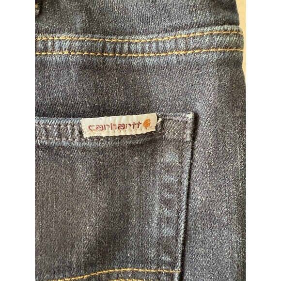 Carhartt Flannel Lined Jeans Women 12 Reg Original Fit Straight Leg Blue Denim - Picture 6 of 7